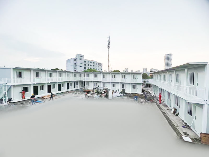 ミャンマー建設現場 仮設寮 組立式コンテナルーム